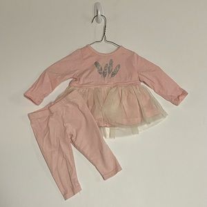 6-9M light pink 2 piece lace/tutu top